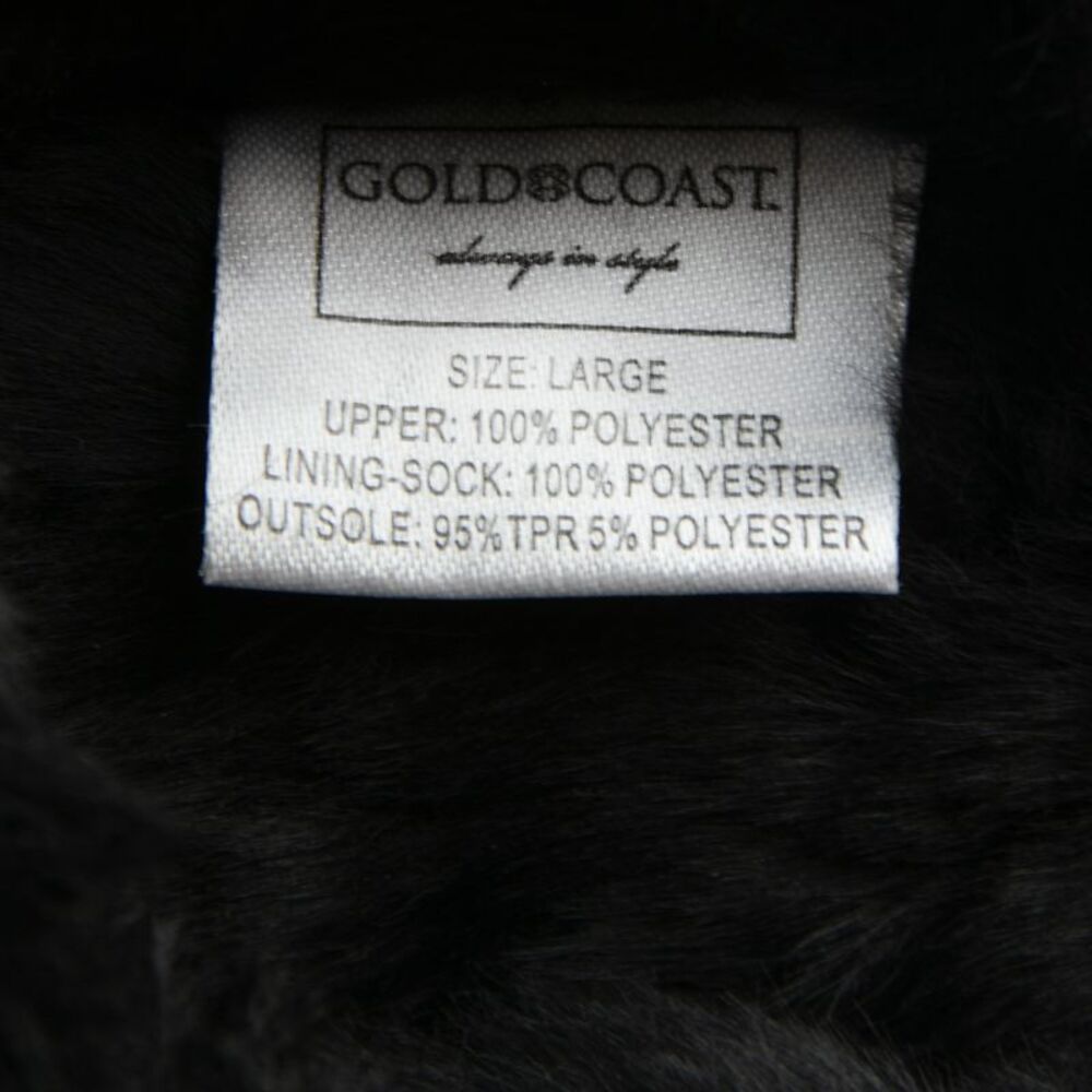 Gold Coast Women's Black Faux Fur Mule Slippers, Large (9-10) - Picture 7 of 9